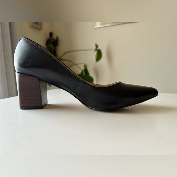Kurt Geiger CARVELA Block Heel Shoes in Black with Brown Heel Size 37 - Picture 6 of 14